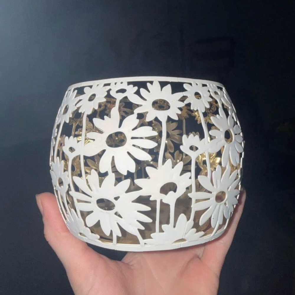 White Floral Cutout Cuff Bracelet